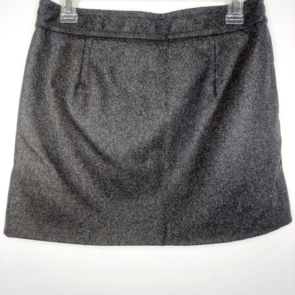 Gap Mini Skirt Dark Gray Wool Blend Button Up Fully Lined NWT Women's Size 4 - Picture 2 of 9